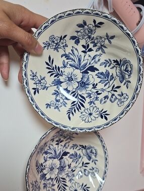 Johnson Brothers Blue and White Floral Serving Bowls